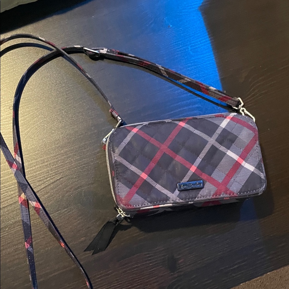 Vera Bradley Crossbody Bag - Red and Gray Plaid (Gently Used)